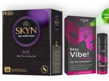 Skyn Elite 36 шт + SEXY VIBE вібрація + посилення оргазму, 15 мл ORGIE SOS7127 фото
