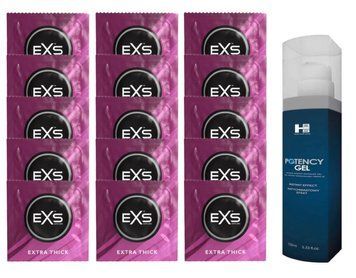 Комплект EXS Extra Thick 15 шт + SHS Potency Gel 100 ml SOS14727 фото