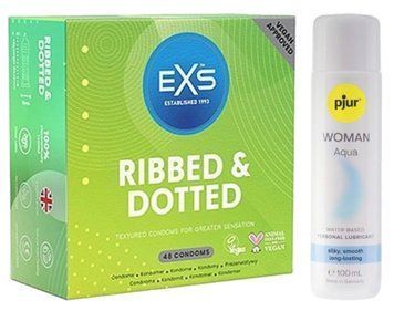 Набор EXS Ribbed & Dotted (48 шт) + pjur Woman Aqua 100 мл SOS13529 фото