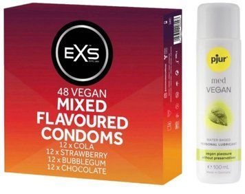 Набор EXS Mixed Flavoured (48 шт) + pjur MED Vegan Glide 100 мл SOS13429 фото