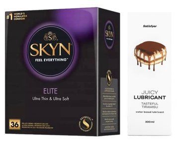 Набор Лубрикант Satisfyer Tasteful Tiramisu 300мл + SKYN Elite 36 шт. SOS12845 фото