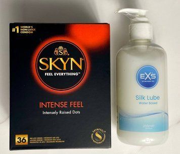 Комплект 36 шт SKYN Intense Feel + Лубрикант EXS Aloe vera silk lube 250 мл SOS1611 фото
