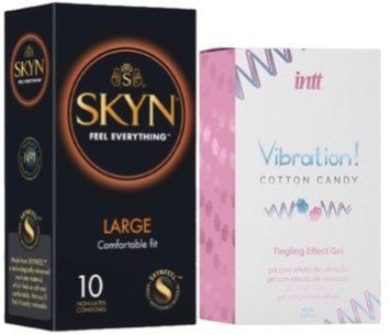 Набір з 10 шт SKYN Large + Рідкий вібратор Intt Vibration Cotton Candy (15 мл) SOS10323 фото