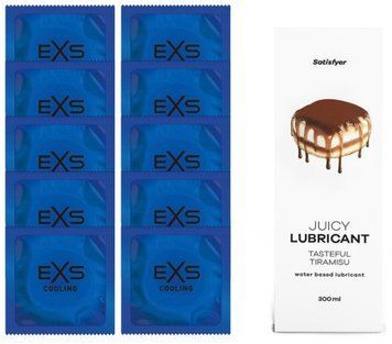 Набор: EXS Cooling 10 шт. + Лубрикант Satisfyer Tasteful Tiramisu 300 мл SOS11134 фото