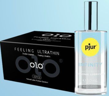 Набор OLO - ультратонкие -001 (10 штук) + Лубрикант pjur INFINITY water-based (50 мл) SOS4513 фото