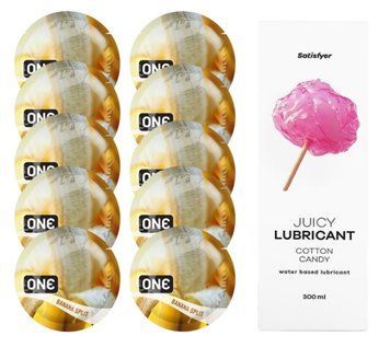 ONE Banana Split 10шт. + Лубрикант Satisfyer Cotton Candy 300 мл SOS12476 фото