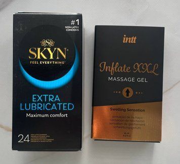 Комплект SKYN Extra Lube 24шт + Гель для стимуляції Intt Inflate XXL (15 мл) SOS2111 фото