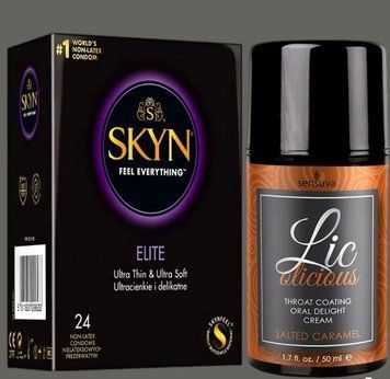 Набір SKYN Elite, 24 шт + Гель Sensuva - Lic-o-licious Salted Caramel (50 мл) SOS5282 фото