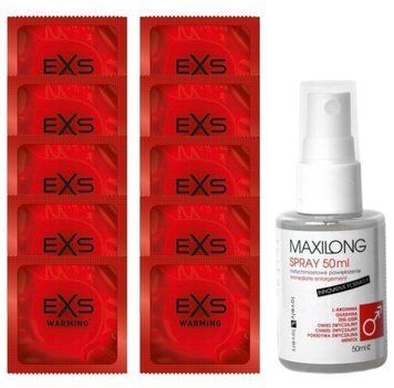 Комплект EXS Warming 10 шт + Lovely Lovers MAXILONG Spray (50 мл) SOS14347 фото
