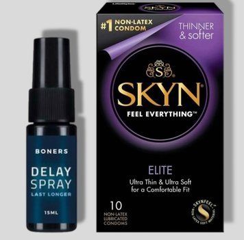 SKYN Elite 10 шт + Пролонгатор Boners Delay Spray SOS5527 фото