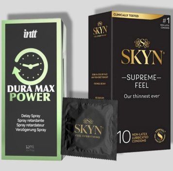 SKyn ​​Supreme Feel 10 штук + Пролонгатор Intt Dura Max Power (12 мл) SOS5130 фото