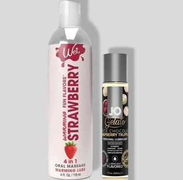 Wet Oral Play Strawberry (118 мл) + JO GELATO White Chocolate Raspberry (30 мл) LB863 фото