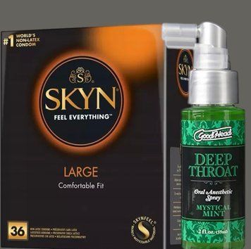 Комплект SKYN Large, 36 шт + Спрей Doc Johnson GoodHead DeepThroat Spray - Mystical Mint 59 мл SOS5427 фото