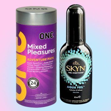 Набор ONE Mixed Pleasures 24 шт + Лубрикант Skyn ​​Aqua Feel (80 мл) SOS4401 фото