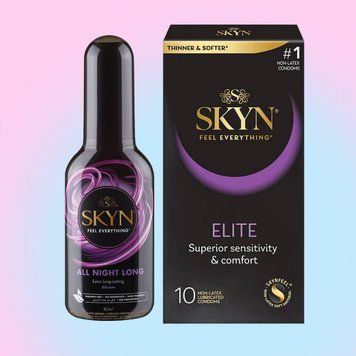 Набір Skyn Elite 10 шт + Лубрикант Skyn All Night Long 80 мл SOS4351 фото