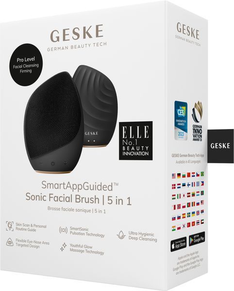 Электронная ультразвуковая щетка для лица GESKE Sonic Facial Brush 5в1 gray HB0064 фото