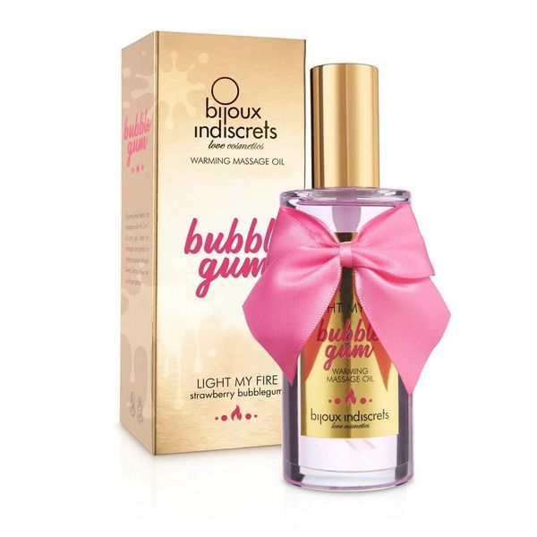 Разогревающее масло Bijoux Indiscrets Light my Fire &ndash; Strawberry Bubblegum (100 мл) SO9343 фото