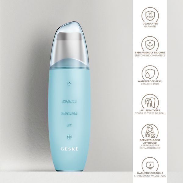 Микротоковый скраббер для кожи и устранение черных точек GESKE MicroCurrent Skin Scrubber&Blackhead Remover 9в1 turquoise HB0147 фото