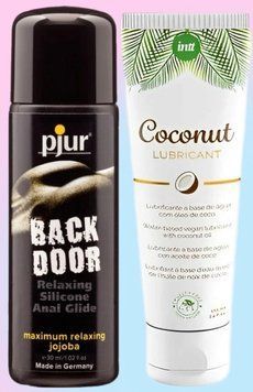 Набор лубрикантов pjur backdoor anal Relaxing jojoba silicone 30 мл + Intt Coconut (100 мл) LB864 фото