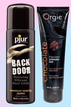 Набор лубрикантов pjur backdoor anal Relaxing jojoba silicone 30 мл + LUBE TUBE шоколад, 100 мл ORGIE LB723 фото
