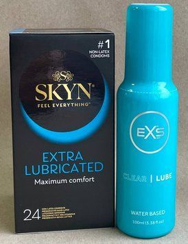 Набір SKYN Extra Lube 24 шт + EXS Clear Lube Water Based 100 мл SOS1068 фото