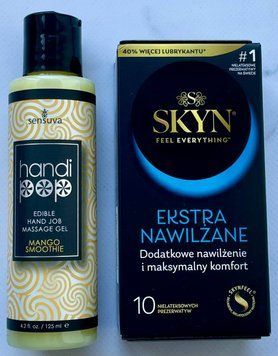 Набір SKYN Extra Lube 10 шт - Лубрикант Sensuva Handipop Mango Smoothie (125 мл)  SOS3372 фото