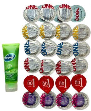 Набор з 24 шт - ONE, OLO + Лубрикант Unimil Aloe 80 мл SOS1317 фото