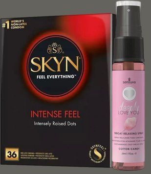 Комплект Skyn ​​Intense feel 36 штук + Спрей Sensuva Deeply Love You Cotton Candy (29 мл) SOS5383 фото