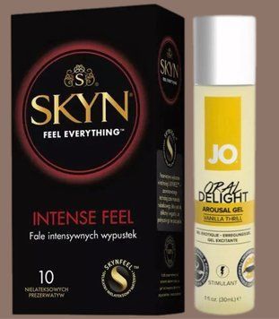 Комплект SKYN Intense Feel 10 шт + Гель  System JO Oral Delight - Vanilla Thrill (30 мл) SOS5719 фото