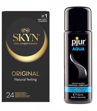 Комплект SKYN ORIGINAL NON-LATEX 24 шт + Лубрикант Pjur Aqua 30 мл SOS1364 фото