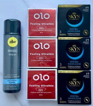 Набір 18 шт OLO збуджуючі 001 + Skyn Extra Lube + Лубрикант pjur Basic Waterbased, 100 мл SOS3814 фото