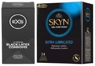 Набор с SKYN Extra Lube 24 шт + EXS Black Latex 12 шт SOS7955 фото
