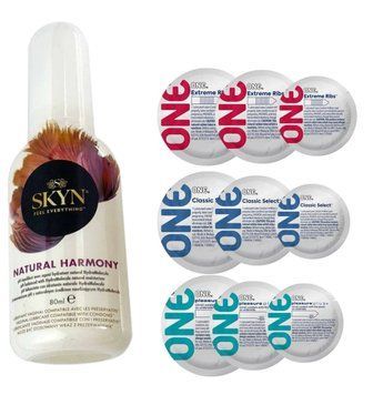 Комплект 21 шт ONE + Лубрикант Skyn ​​Natural Harmony 80 мл SOS4202 фото