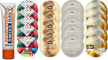 Набор из Swiss Navy Warming 10мл + ONERibs + ONE Vanish + ONE Dome + ONEBanana SOS8562 фото