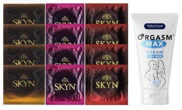 Комплект: Пролонгатор Medica-Group Orgasm Max 50 мл + 8 шт. SKYN + 4 шт. SKYN Intense Feel SOS10995 фото