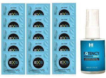 Комплект EXS Air Thin 15 шт + SHS Potency Spray SOS14763 фото