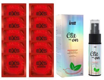 Комплект EXS Warming 10 шт + Intt Clit Me On Peppermint Cooling Effect 12 МЛ  SOS14298 фото