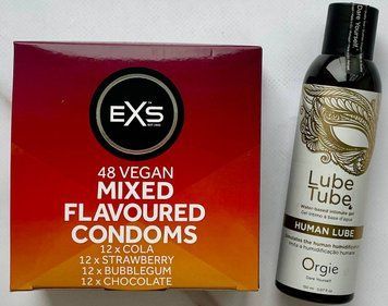 Комплект EXS Mixed Flavoured 48 шт + Лубрикант HUMAN LUBE Intimate Gel, 150 мл ORGIE SOS3222 фото
