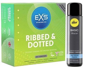 Набор EXS Ribbed & Dotted (48 шт) + pjur Basic Waterbased 100 мл SOS13530 фото