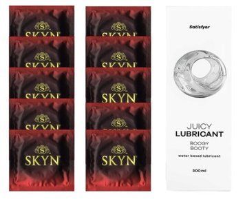 Комплект SKYN Intense Feel 10 шт. + Лубрикант Satisfyer Juicy Lubricant Boogy Booty 300 мл SOS12578 фото