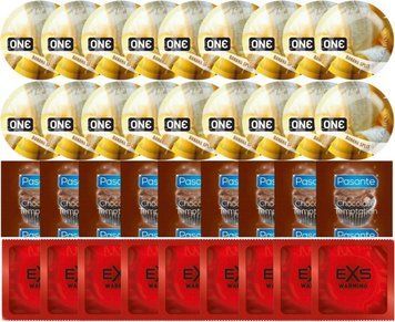 Набір 36 шт ONE Banana Split + Pasante Chocolate + EXS Warming Comfy Fit SOS7737 фото