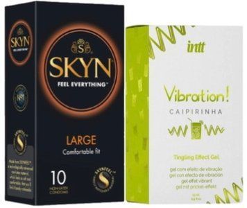 Набір з 10 шт SKYN Large + Рідкий вібратор Intt Vibration Caipirinha (15 мл) SOS10324 фото