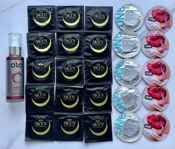 Комплект 15 шт Skyn ​​Original - 10 шт One Super Sensitive, Flavor Waves - Лубрикант olo согревающий 60 мл SOS2559 фото