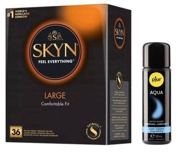 Комплект  SKYN Large 36 шт + Pjur Aqua 30 мл SOS13230 фото