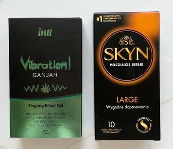 Комплект SKYN Large 10 шт + Рідкий вібратор Intt Vibration Ganjah (15 мл) SOS2062 фото