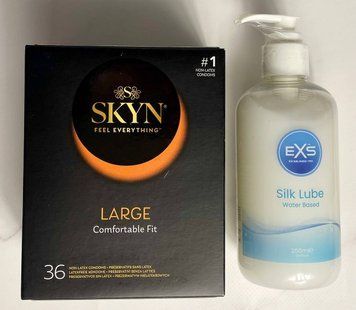 Набір SKYN Large 36 шт + Лубрикант EXS Aloe vera silk lube 250 мл SOS1612 фото