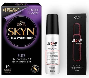 Набор из SKYN Elite 10 шт + Пролонгатор OLO Пролонгатор 30 мл Satisfy Well SOS8907 фото