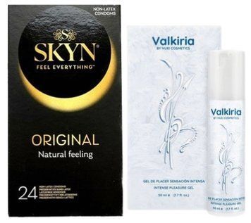 Набір з SKYN ORIGINAL 24 шт + Рідкий вібратор VALKIRIA Cooling Orgasm Gel (50 мл) від Nuei  SOS9978 фото