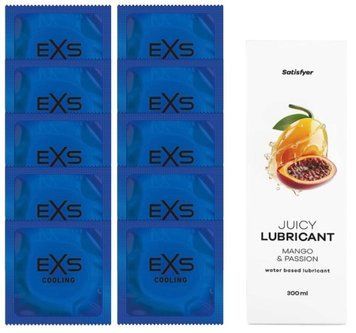 Набор: EXS Cooling 10 шт. + Лубрикант Satisfyer Mango & Passion 300 мл SOS11135 фото
