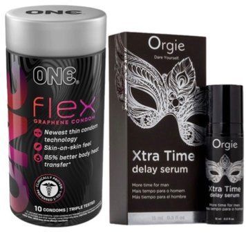 Набор из 10 шт ONE Flex графен + Пролонгатор Orgie Xtra Time Delay Serum, 15 мл SOS9291 фото